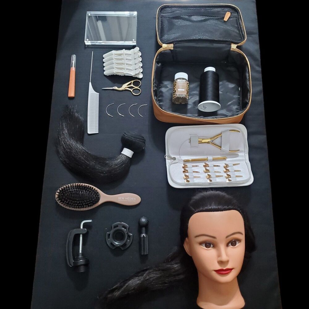 Hair Extension Practice Learning  School Sew In Hidden Bead Cosmetology Bundle